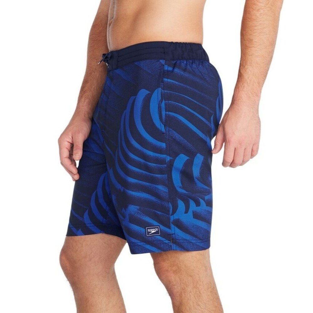 Speedo Men's Printed Bondi Basin 9" Boardshorts Swim Shorts Black Blue S - Picture 3 of 3